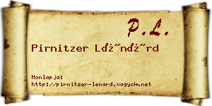 Pirnitzer Lénárd névjegykártya